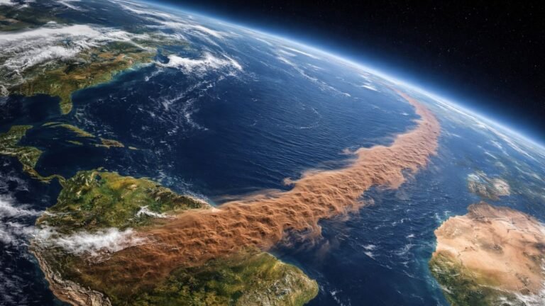 A brown ribbon as long as a continent has formed between the Atlantic and Africa, and it’s not a good sign