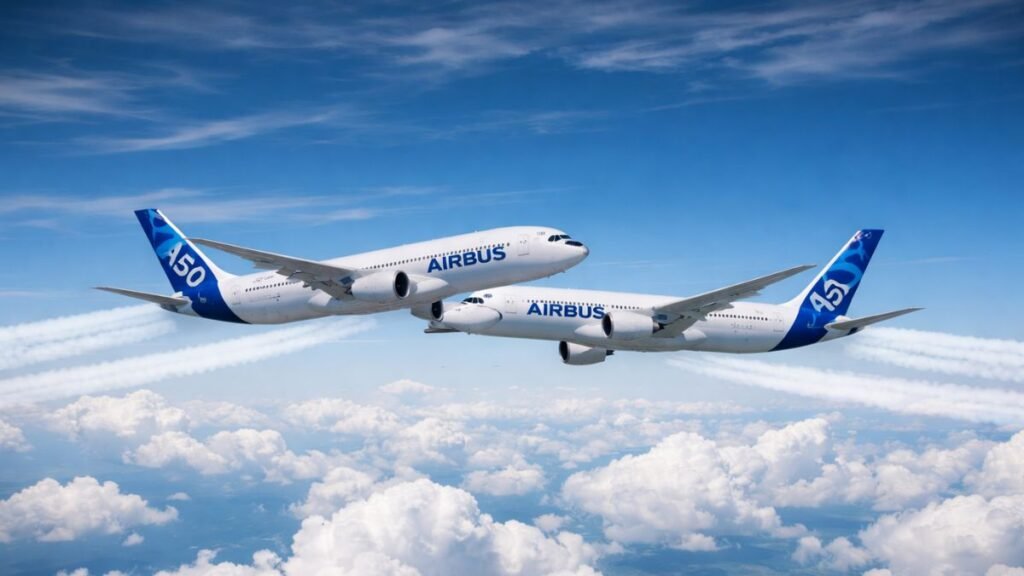 Airbus achieves a historic aviation first by guiding two commercial jets to the exact same point in the sky without any collision