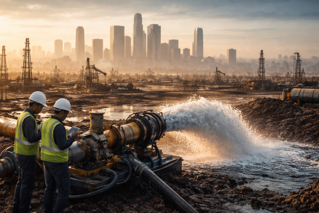 By pumping water into empty oil fields for decades, engineers have managed to delay land subsidence in some of the world’s largest cities