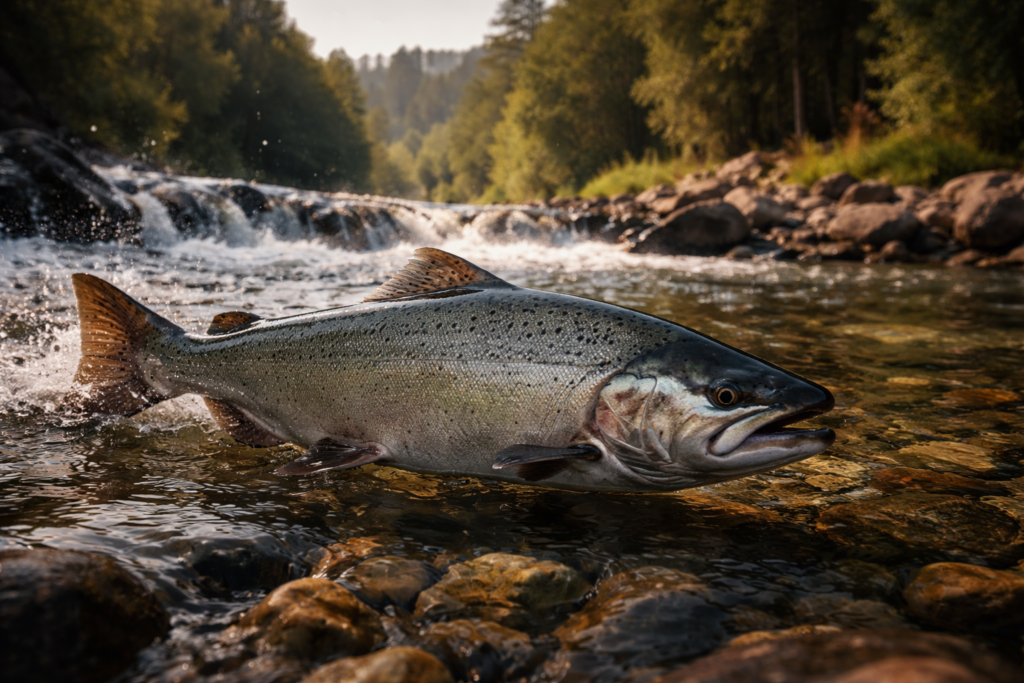 A first in 100 years: a chinook salmon returns to its native California river
