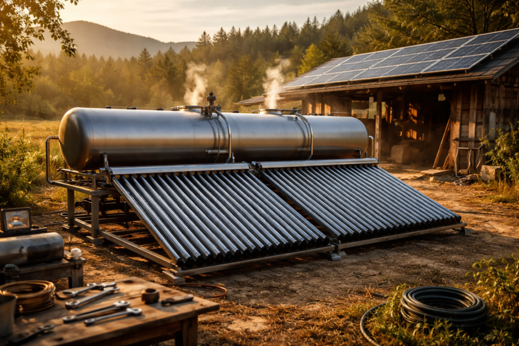 3,000 liters of hot water a day: Tinkerer needs no electricity, oil or gas