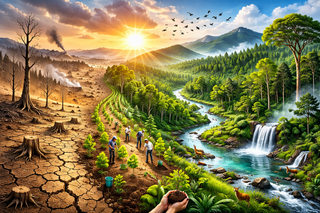 After 25 years of reforestation, once-barren landscapes are now absorbing millions of tons of CO annually