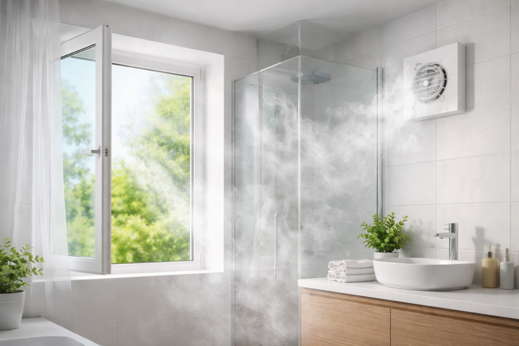 Why Opening Windows After Showering Matters More than extractor fans