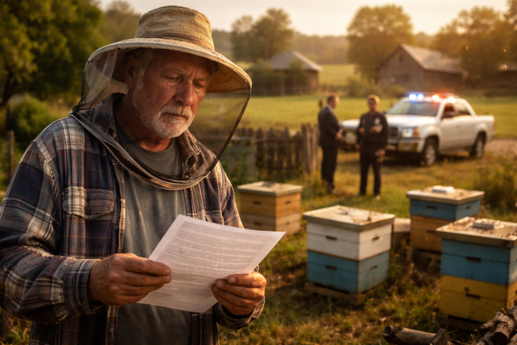 Legal notice over beekeeper’s hives forces retiree to pay farm tax, sparking a bitter debate over whether kindness to a neighbor should cost thousands in state dues