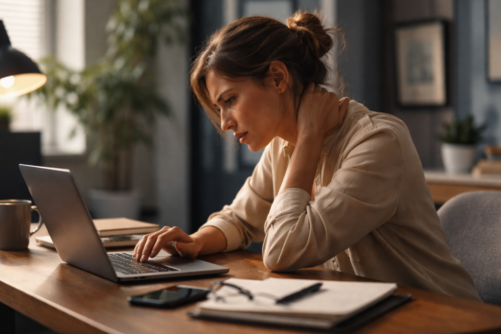 The daily posture mistake that slowly increases shoulder and jaw tension