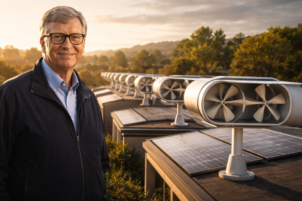 Bill Gates is destroying your electric bills : his miniature wind turbines cost three times less and install almost anywhere in a year
