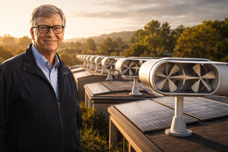 Bill Gates is destroying your electric bills : his miniature wind turbines cost three times less and install almost anywhere in a year