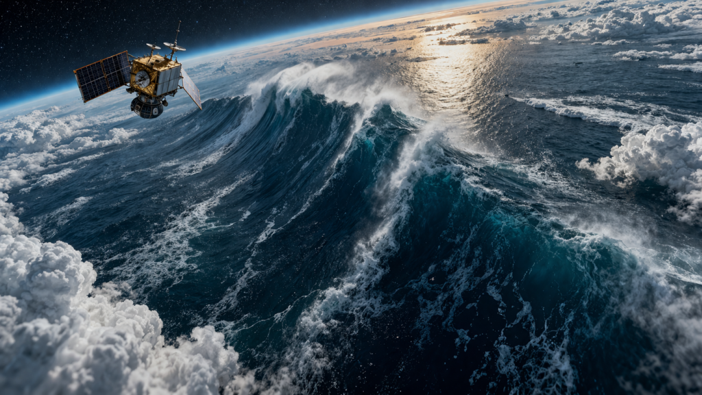 Satellites detect titanic 35-metre waves in the middle of the Pacific