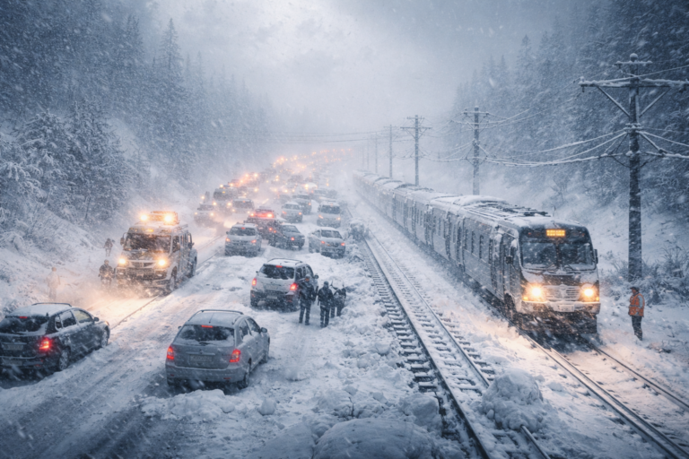 Winter storm warning issued as up to 55 inches of snow could fall and overwhelm roads and rail networks transport systems paralyzed