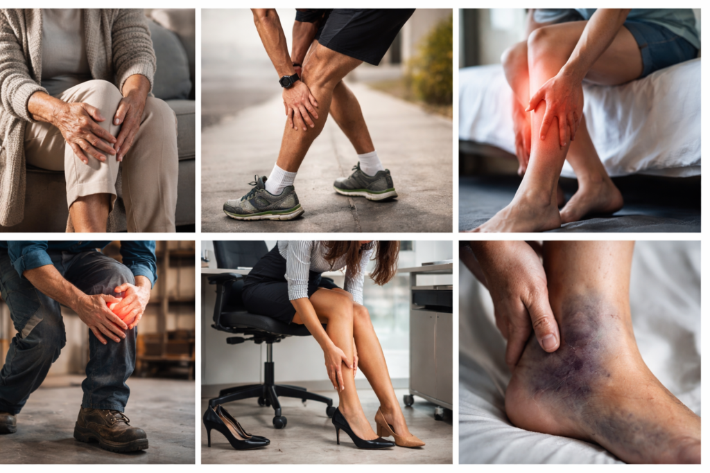 6 common causes of sore legs that affect people of all ages