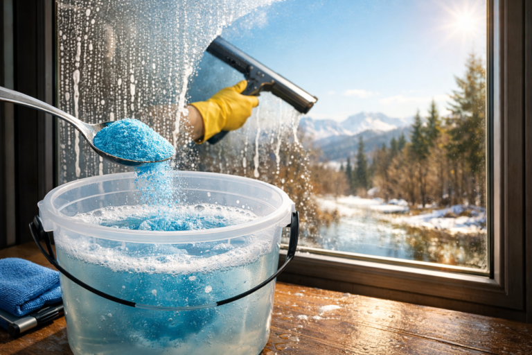 Add a single spoonful of this product to your cleaning water and your windows will stay clean until spring