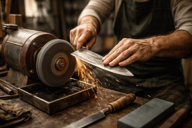 I saw how they sharpen knives in India, and now I do it myself at home — even old knives become razor sharp in just one minute