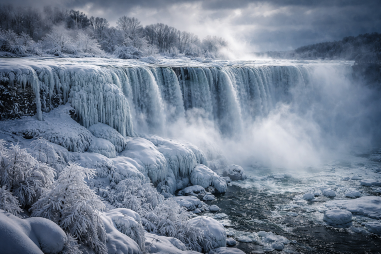 At minus 55 degrees, Niagara Falls have nearly frozen solid, creating a rare and extreme winter spectacle that some hail as nature’s beauty while others fear as a climate catastrophe