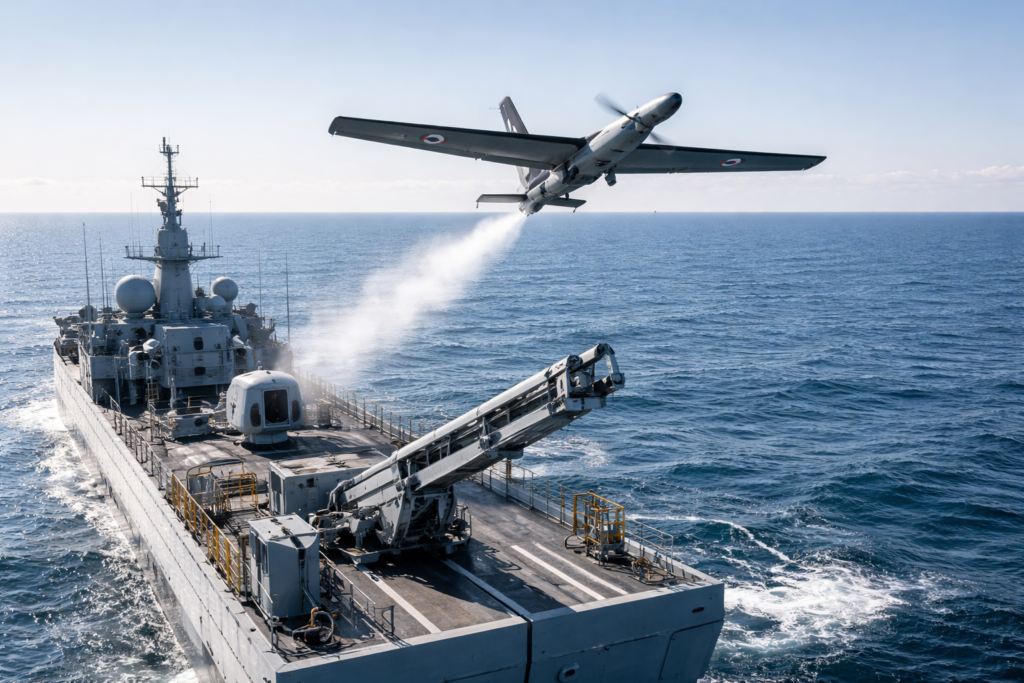 The French Navy gains a drone that removes the Achillesâ€™ heel of mini-embarked UAS: launch complexity
