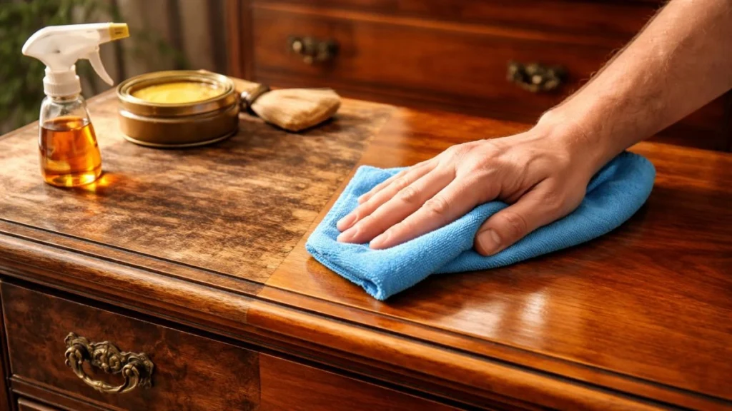 Microfiber Cloth Restores Old Wooden Furniture Stunning, Effortless Homemade Solution