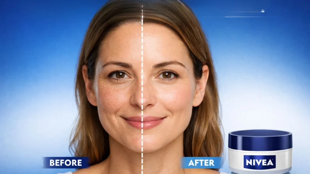 Nivea experiment Stunning one-sided week test reveals best skin transformation
